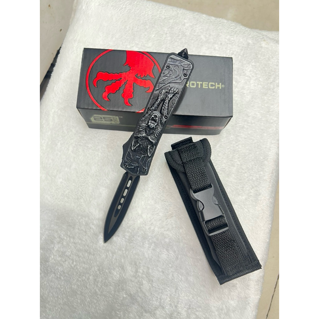 มีดไมโครเทค Microtech Knives ด้ามจับอลูมิเนียมกันลื่น ม ยาว 22 CM รับประกัน สินค้าตรงปกแน่นอน มีดทำครัว พร้อมกล่อง