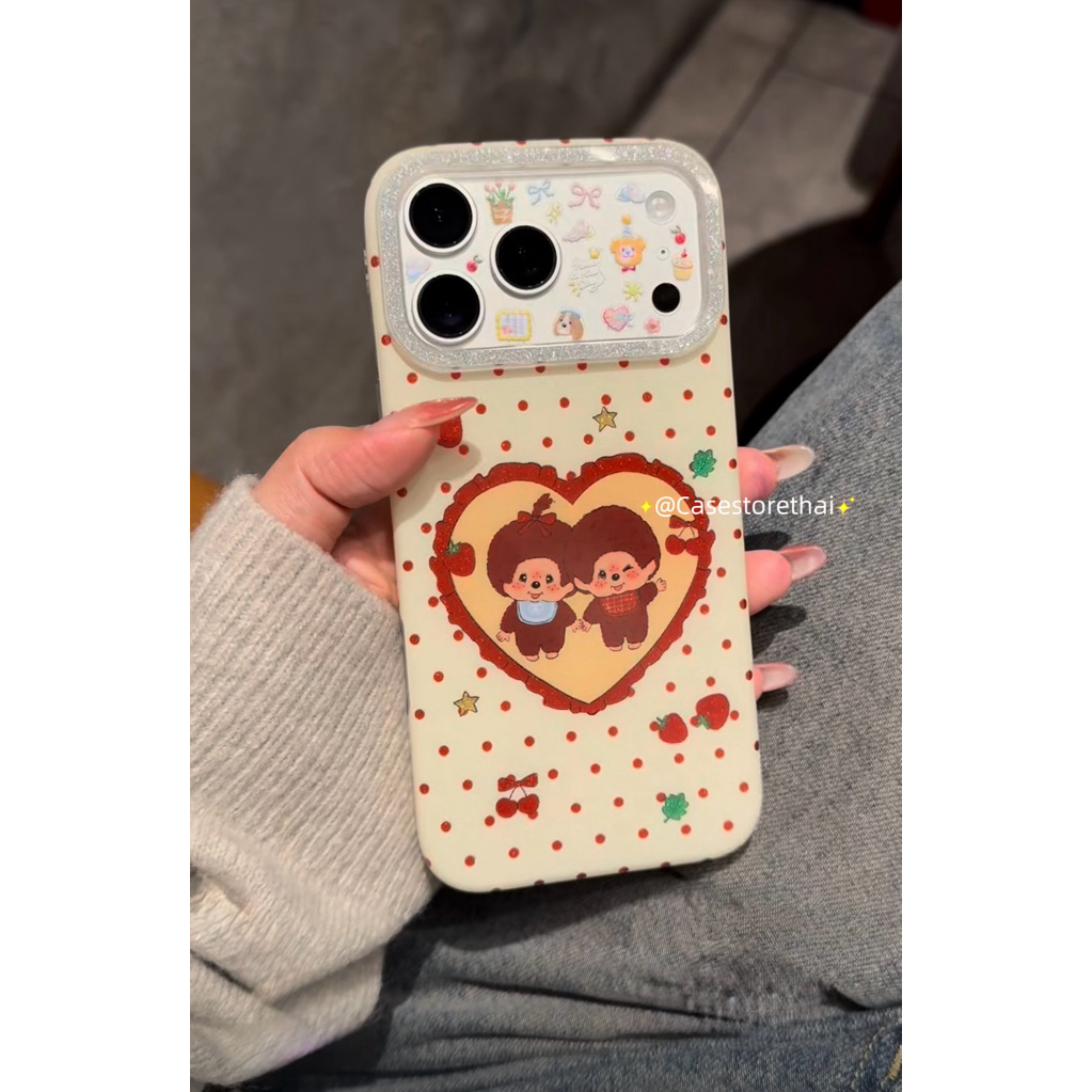 [12pm-17pm] เคสม่อนชิคู่รักหัวใจลายจุด ( ปิดปุ่ม camera )