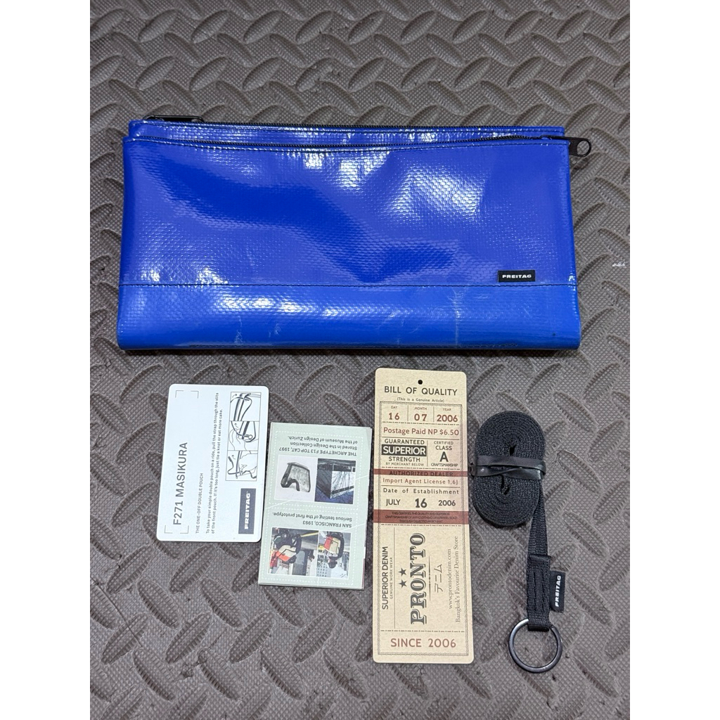 พร้อมส่ง - กระเป๋า Freitag : F271 MASIKURA - tag ครบ / ผ้า น้ำเงิน ล้วน - สภาพสวย คม - ของแท้ 💯