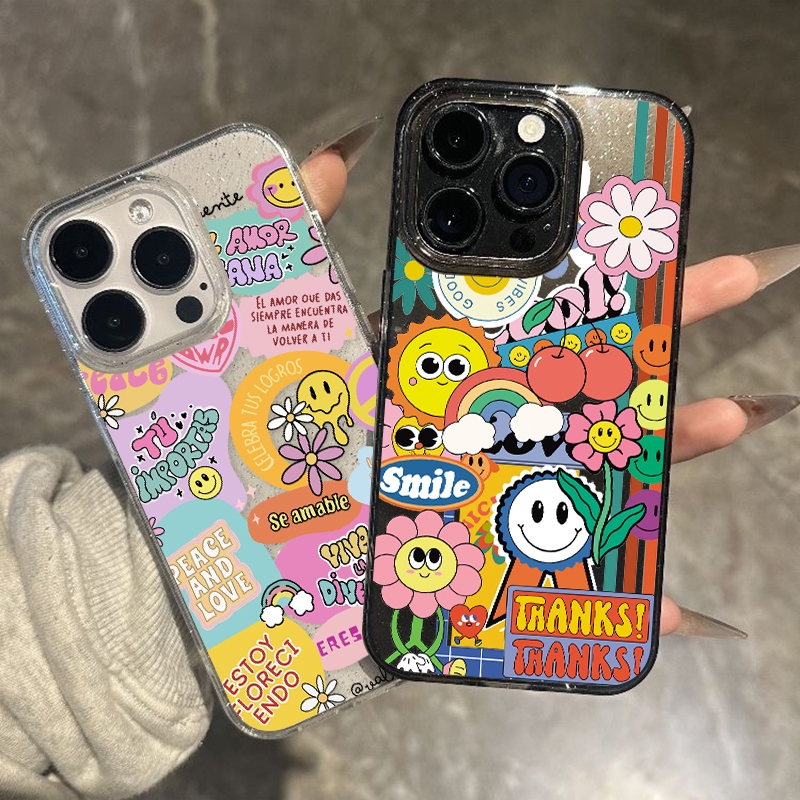 ใสแวววาวด้วย TPU นุ่มๆ พร้อมดอกทานตะวันสีรุ้งสุดน่ารัก รองรับ เคสไอโฟน iPhone7 8 PLUS X/XS XR 17 16 15 14 13 12 11PROMAX