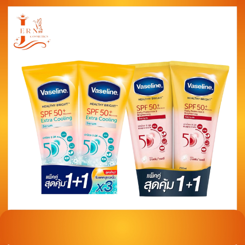 (แพ็คคู่ 2ชิ้น) Vaseline วาสลีน โลชั่น SPF50++ Extra Colling & Brightening  265-300 ml.