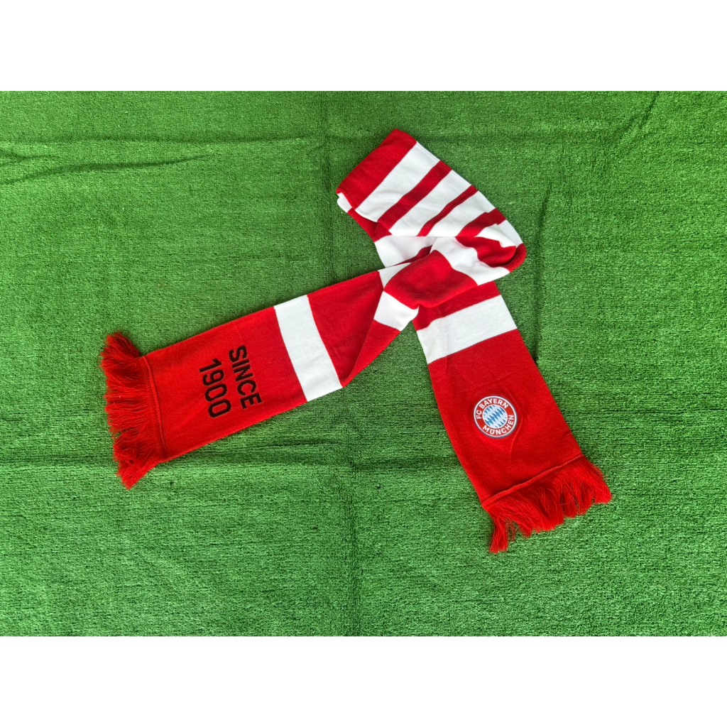 ผ้าพันคอแบบหนา ทีมบาเยิร์น มิวนิค ผ้าเชียร์ทีม bayern munich ผ้าแบบคุณภาพดี ขนาดผ้า 185x18 ซม.