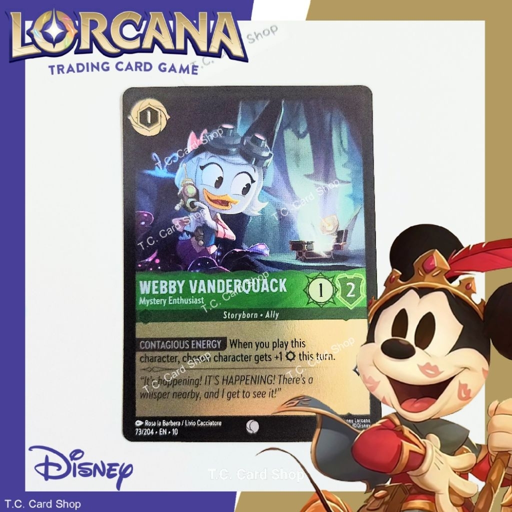 Webby Vanderquack - Mystery Enthusiast (Foil) EN10 73/204 C - Disney Lorcana (ดิสนีย์ ลอร์คาน่า) (Whispers in the Well)