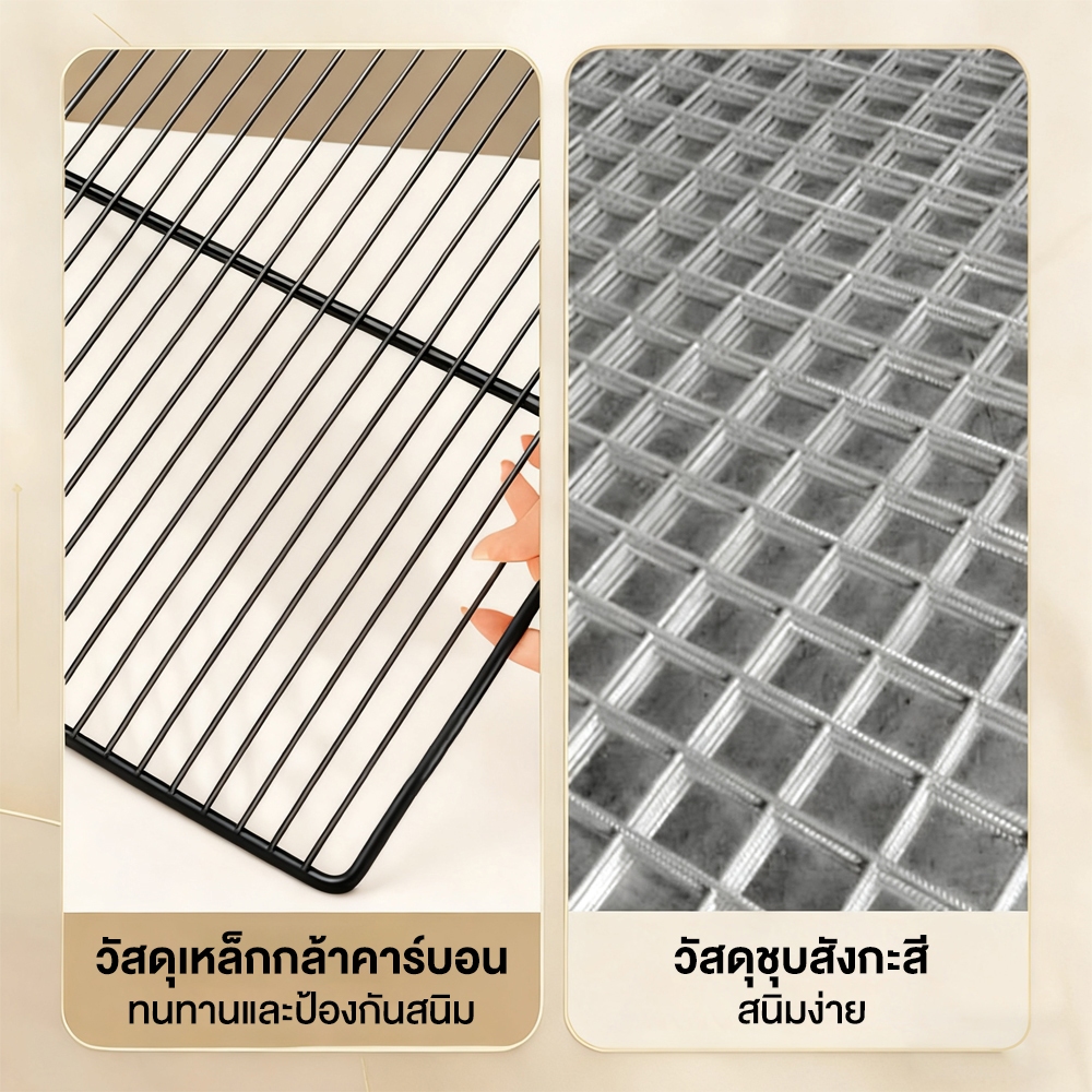 พร้อมส่ง ตะแกรงพักขนม ที่พักเค้ก 3 ชั้น ขนมปัง ชั้นวางคุกกี้ non-stick Cake cooling rack ราคา ถูกที่สุด ดีลบีเคเค แกลเลอรีภาพที่ 6