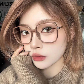 [จัดส่งในกทม] 👓แว่นสายตาสั้น👓 -50~400° แว่นป้องกันแสงสีฟ้า กรอบแว่นขนาดใหญ่ แว่นตาแฟชั่นสไตล์เกาหลี 104