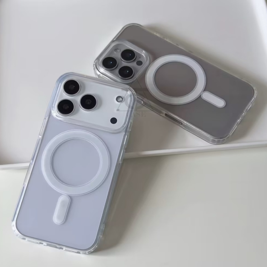 เคสโทรศัพท์แบบแข็งสำหรับ iPhone 13 14 11 12 15 16 17 Pro Max อะคริลิคใส ขอบนุ่ม เคสกันกระแทก, แข็งแกร่ง magnetic case
