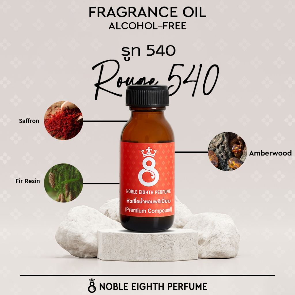 หัวเชื้อน้ำหอม กลิ่น รูท 540 (ฺROUGE 540) fragrance oil 100% ไม่มีส่วนผสมของแอลกอฮอล์