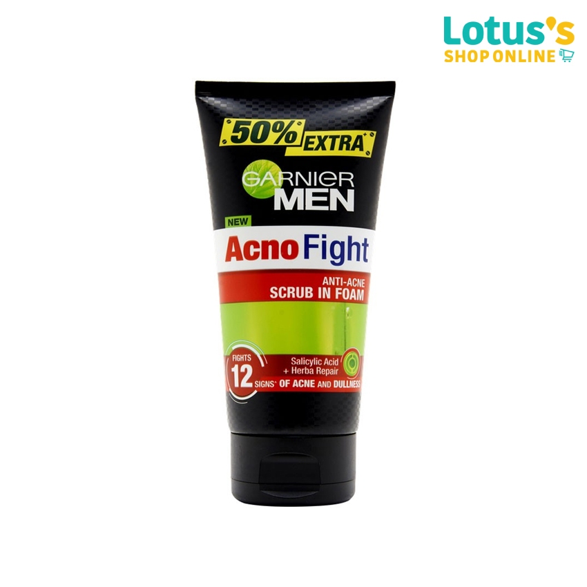 การ์นิเย่ เมน แอคโน ไฟท์ สครับ โฟม 150 มล. GARNIER MEN ACNO FIGHT SCRUB FOAM 150 ML.