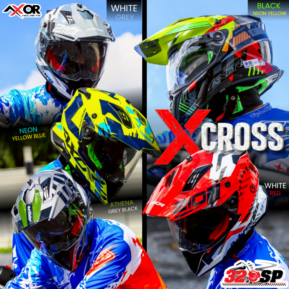 หมวกกันน็อค AXOR X-CROSS หมวกใบเดียว 3 สไตล์ ของแท้!! ส่งไว!! 320SP
