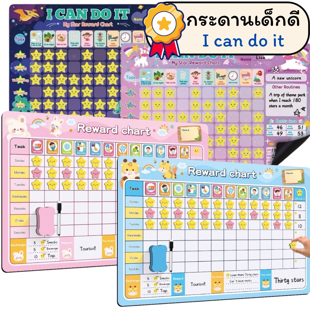 กระดานเด็กดี สร้างวินัยกิจวัตรประจำวันเด็กๆ I Can Do It