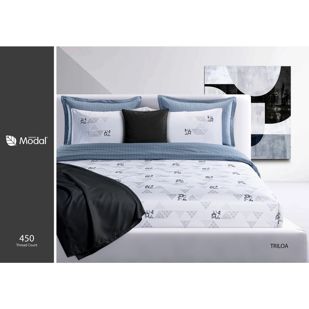SANTAS ชุดเครื่องนอน ดีไซน์ TRILOA  ขนาด 6 ฟุต ทอ 450 เส้นด้าย MODAL