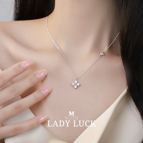 MEET สร้อยเงินแท้ Lady Luck สร้อยคอสั้น สร้อยคอเงิน สร้อยแฟชั่น จี้เงินแท้ สร้อยหินนำโชค สร้อยคอ