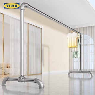 YIJIA ราวตากผ้าท่อเหล็ก เสาเดี่ยว ที่แขวนผ้า โครงเหล็ก ยาว10…