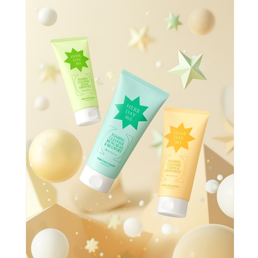 THE FACE SHOP HERB DAY 365 MASTER BLENDING FOAMING CLEANSER (CHRISTMAS 2025) โฟมล้างหน้า – โปรปัง