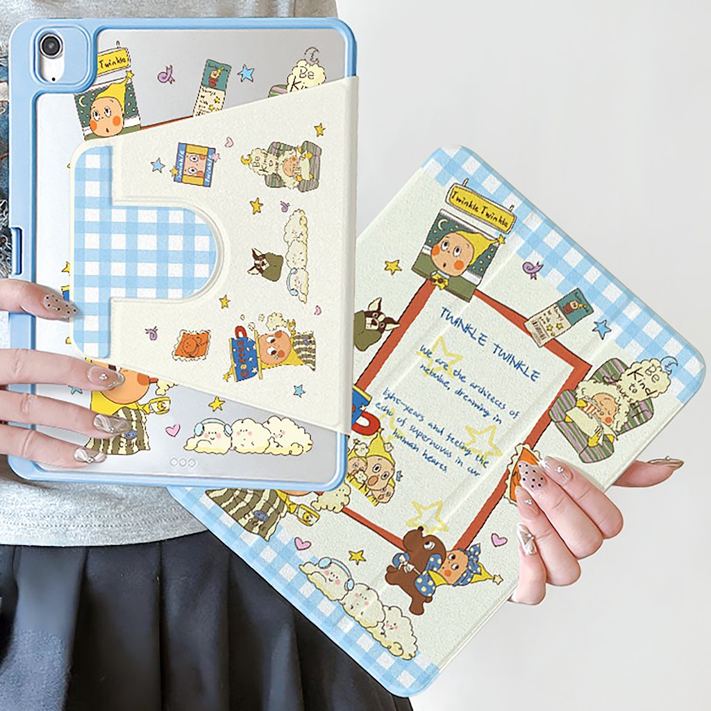 ⚡พร้อมส่ง⚡case iPad Air8 11 Air7 Gen12 ที่ใส่ปากกา Twinkle Twinkle เคสiPadหมุน 360°Gen11 Air6 Gen10