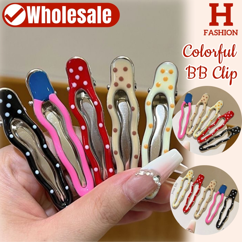 HOT พร้อมส่ง กิ๊ฟติดผ้าน่ารัก สีสดใสลายจุด ใส่สบายน่ารักมาก(VO-55)