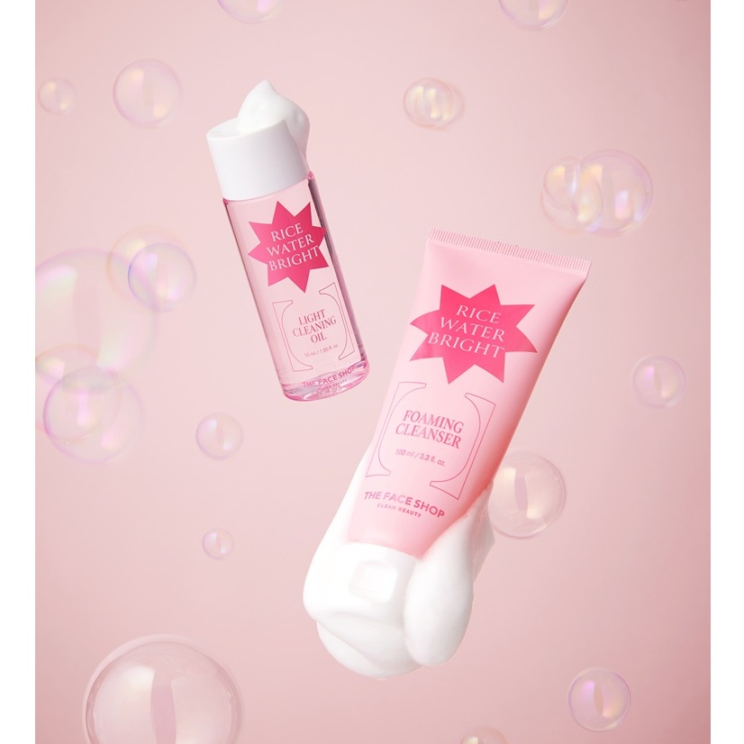 THE FACE SHOP RICE WATER BRIGHT FOAMING CLEANSER & LIGHT CLEANSING OIL DUO SET (CHRISTMAS 2025)