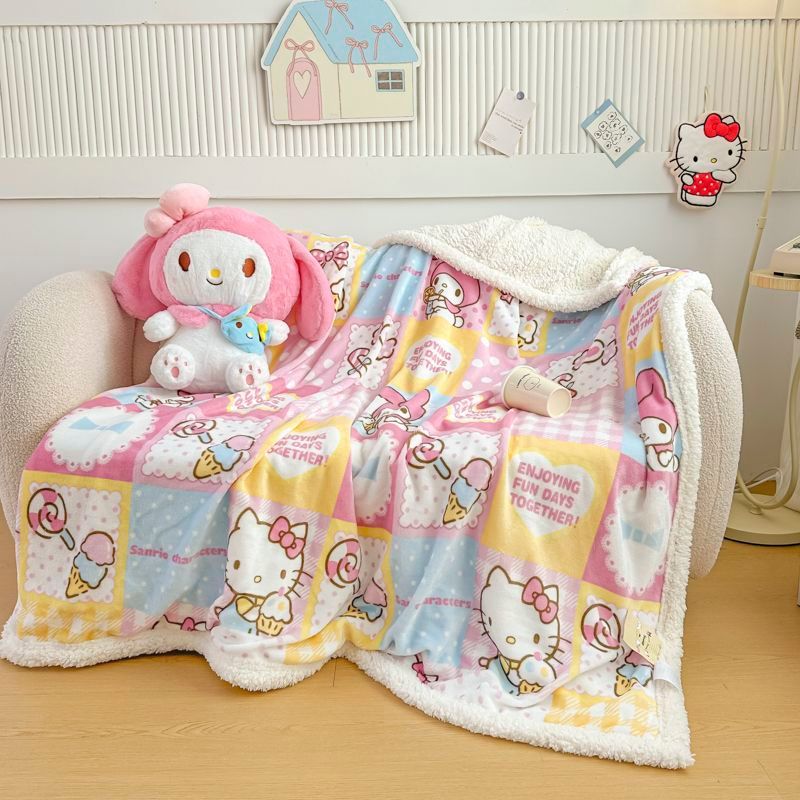 Hello Kitty💖ผ้าห่มนาโน พกพาสะดวก ผ้าห่ม นุ่มฟู เพิ่มความหนา ชุดเครื่องนอน 3ฟุต 5ฟุต 6ฟุต