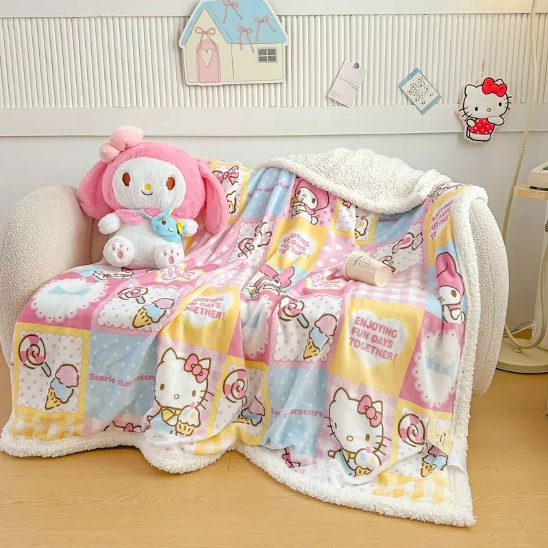 Hello Kitty💖ผ้าห่มนาโน พกพาสะดวก ผ้าห่ม นุ่มฟู เพิ่มความหนา ชุดเครื่องนอน 3ฟุต 5ฟุต 6ฟุต