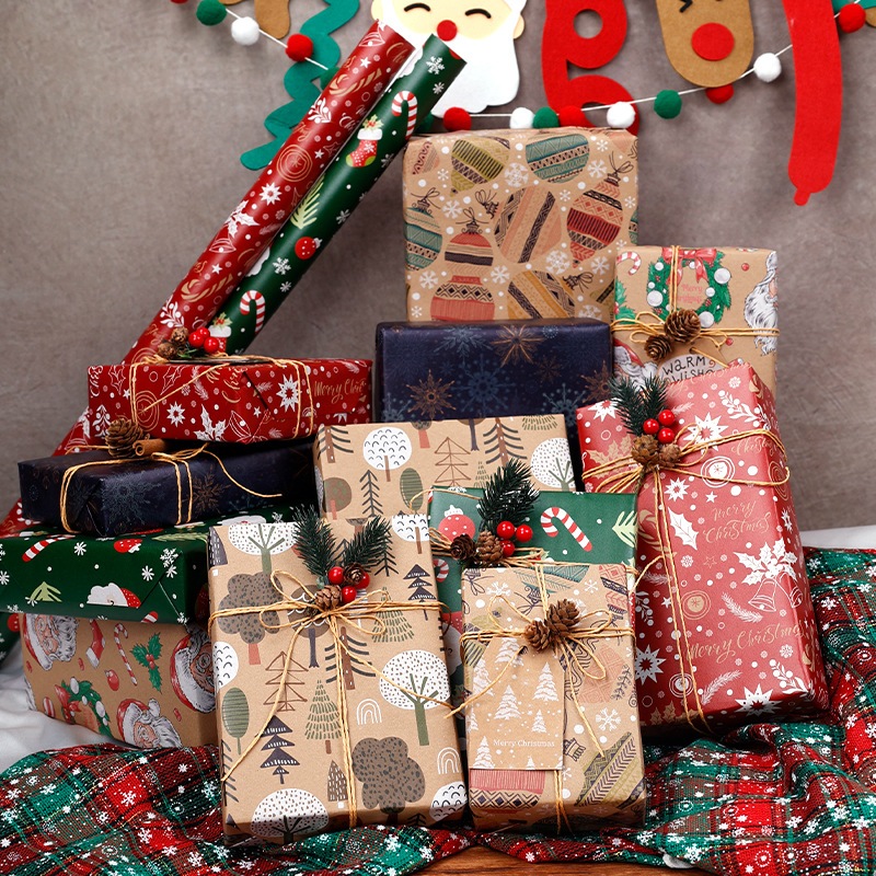 กระดาษห่อของขวัญ คริสต์มาส ปีใหม่ วันเกิด ของขวัญปีใหม่ Christmas ขนาด50*70CM ลายการ์ตูน น่ารัก
