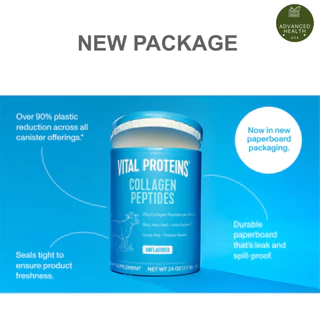 (แพ็กเกจใหม่) (ขนาดใหญ่ 680 กรัม) VITAL PROTEINS COLLAGEN PEPTIDES ขนาดใหญ่ 24 ออนซ์ (680 g) ของแท้จาก USA