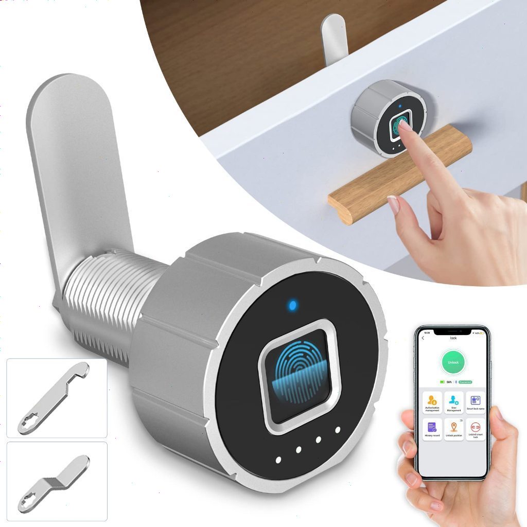 Fingerprint Cabinet Lock 32mm Child Safety Baby Proofing Biometric Keyless Bluetooth Electronic Smart Drawer Lock