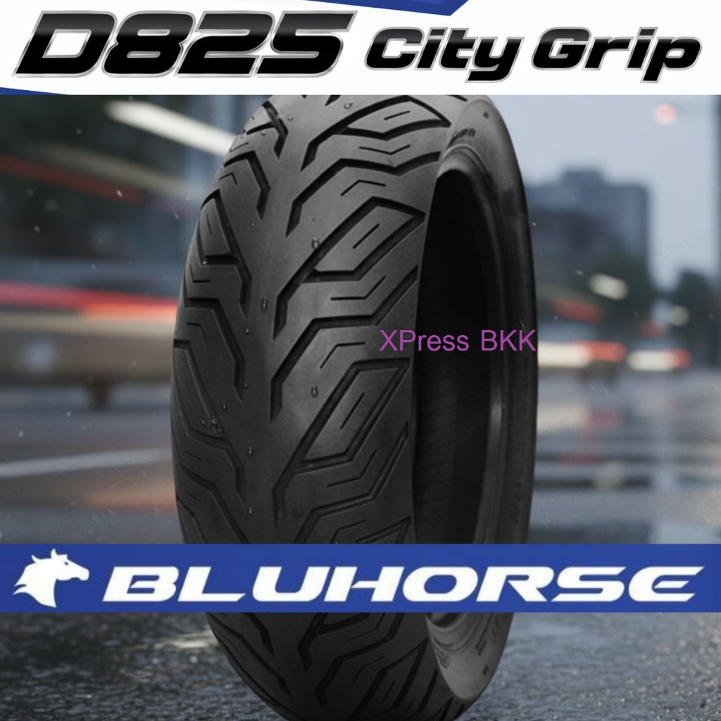 ยางมอเตอร์ไซค์ Bluhorse D825 Tubeless City GRIP ไม่ใช้ยางใน