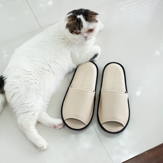Pailin Slippers รองเท้าใส่ในบ้าน หนังเทียม ทนทาน หัวเปิด ขนาด M-L-XL พื้นหนา indoor / outdoor