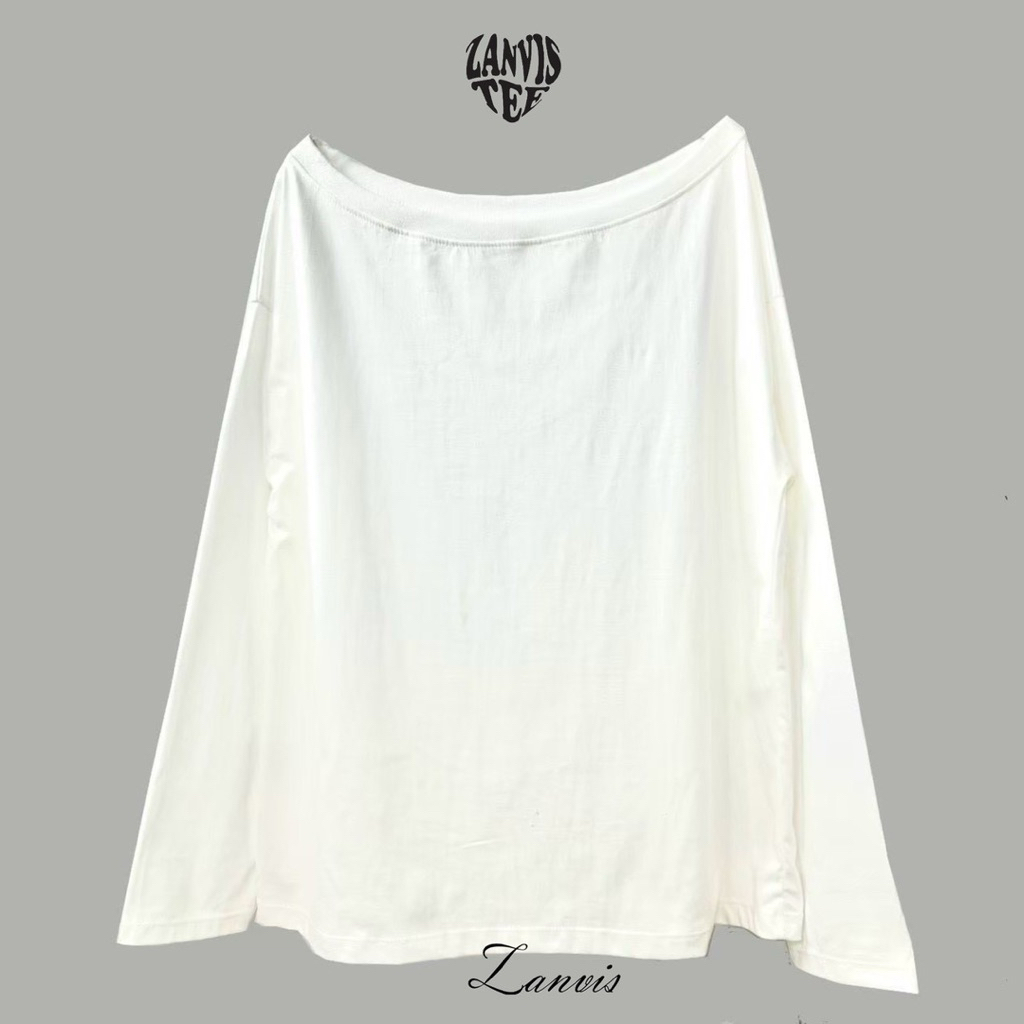 (Zanvis tee)เสื้อยืดโอเวอร์ไซต์ปาดไหล่แขนยาว (พร้อมส่ง