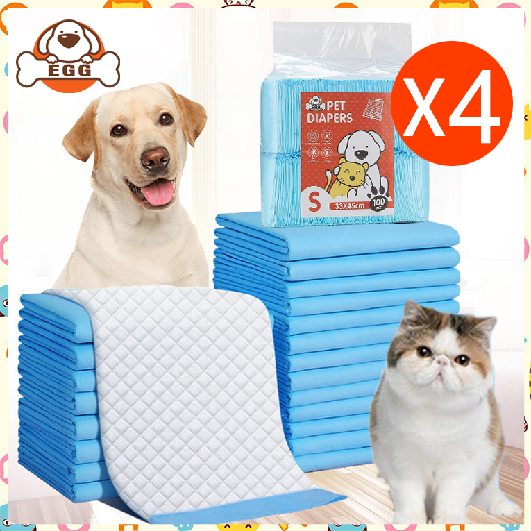 【4 แพ็ค】EGG แผ่นรองฉี่สุนัข ต่อต้านแบคทีเรีย ช่วยฝึกขับถ่าย แผ่นรองฉี่ แผ่นรองฉี่แมว แผ่นรองฉี่สุนัข