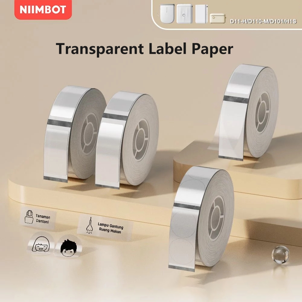 1 ม้วน Niimbot D110 / D11 ป้ายกระดาษใสกันน้ำสำหรับเก็บอาหาร