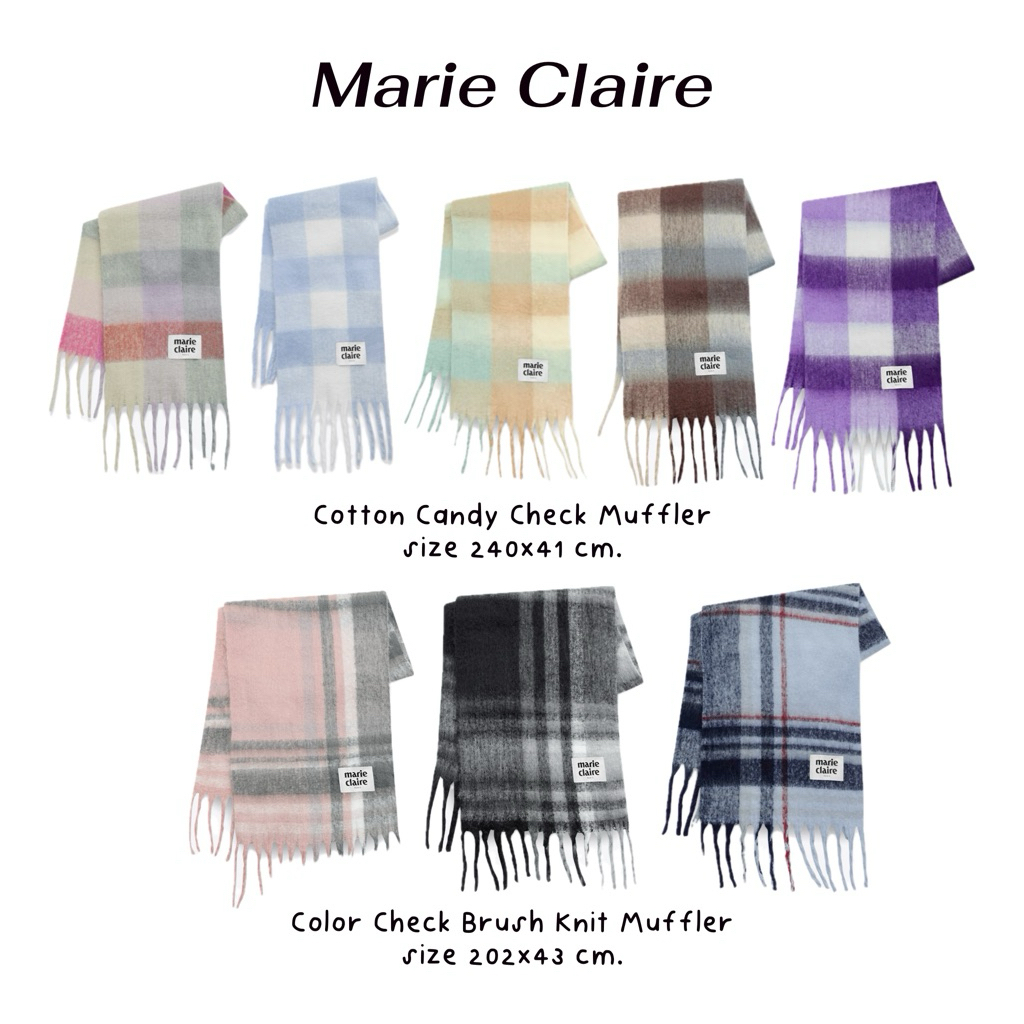 พร้อมส่ง/ส่งด่วน  Marie Claire Cotton Candy Muffler ผ้าพันคอ
