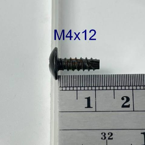 สกรูหัวร่มปลายตัดชุบดำM4x12,M4x16,M5x15 (บรรจุ50ตัว)