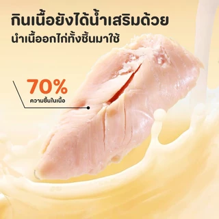 อกไก่ต้ม อกไก่แมว 40g มีคุณค่าทางโภชนาการ เปิดถุงรับประทานได้ทันที พกพาสะดวก สะอาด ถูกหลักอนามัย