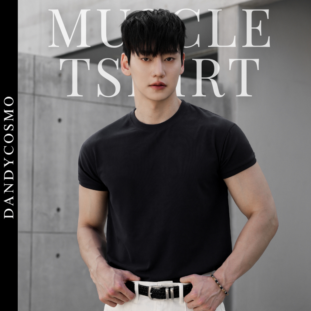 DANDY COSMO | [12สี]เสื้อยืด ปรับสมดุลไหล่ให้ Smart 🔥 Muscle Fit เสื้อยืดหุ่นล่ำ