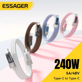 Essager 240W C-C/A-C/C-L สายชาร์จข้อมูลแบบเร็วพร้อมจอแสดงผลดิจิทัล - ตัวเลือกสีสันทันสมัย