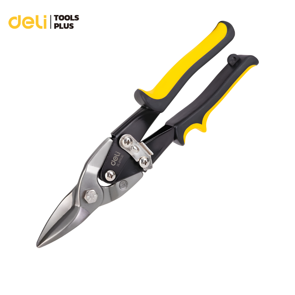 Deli กรรไกรตัดแผ่นสแตนเลส กรรไกร ตัดสังกะสี ตัดซีลาย เหล็ก โลหะ 10 นิ้ว จับกระชับมือ Aviation Snips