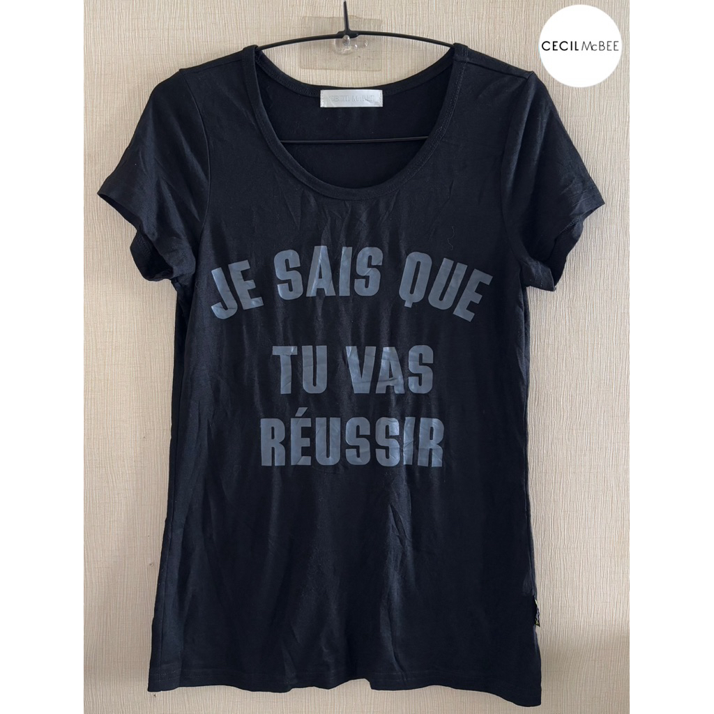 เสื้อยืดสีดำ CECIL McBEE มือสอง Size M