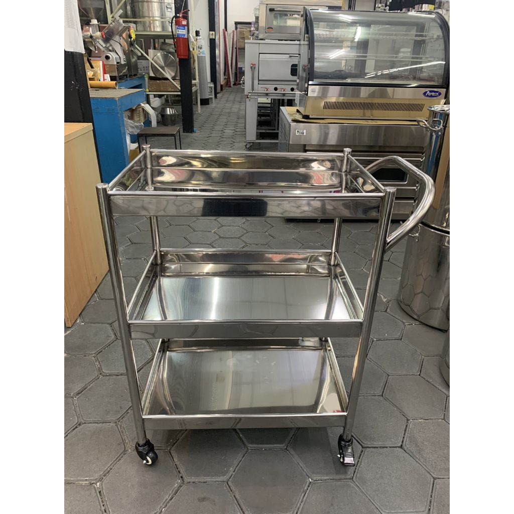 JKN-607 รถเข็นสแตนเลส 3 ชั้น มีล้อ