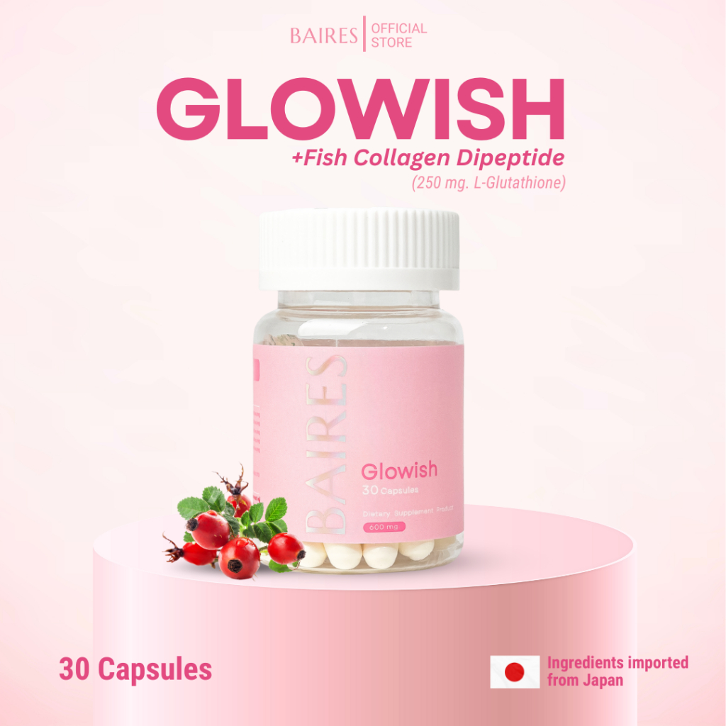 BAIRES L-GLUTATHIONE Plus Fish Collagen Dipeptide สูตรกลูต้าไธโอน+คอลลาเจนไดเปปไทด์