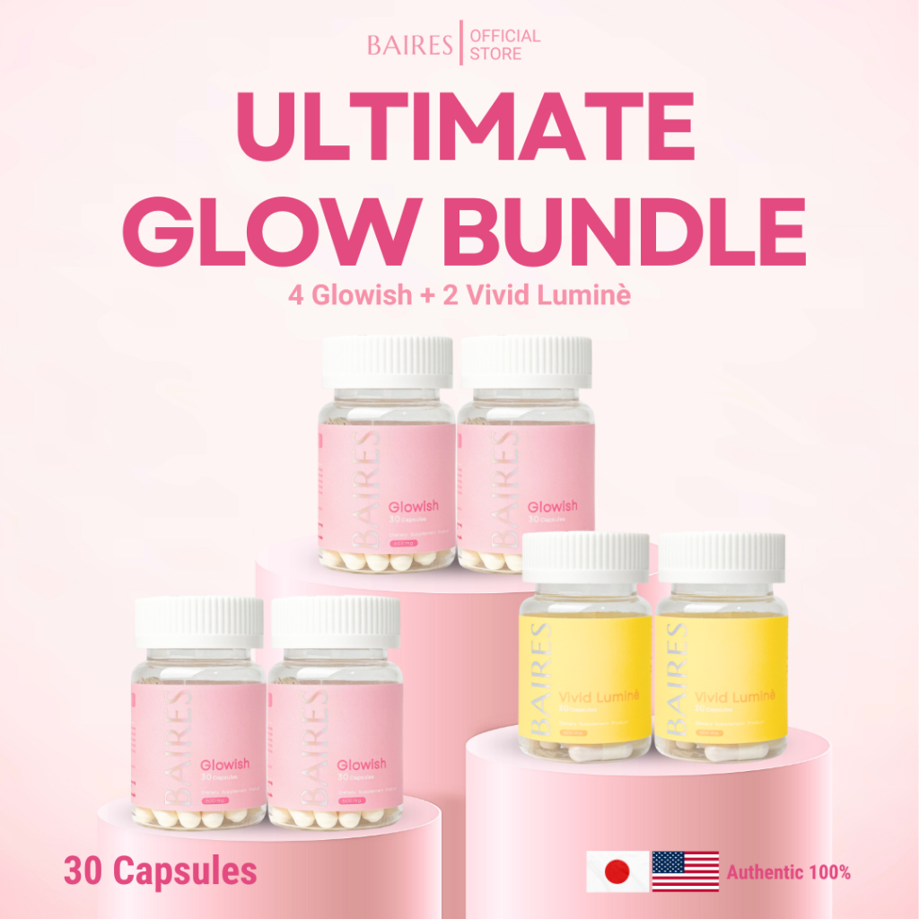 BAIRES โปรผิวจึ้ง  (L-GLUTATHIONE Plus Fish Collagen Dipeptide) 4 กระปุก และ (Daily Vitamin C) 2 กระ