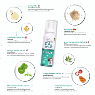 Goodboss Cat Spray สเปรย์สำหรับเเมว ลดเชื้อรา ยีสต์ เเบคทีเรีย อาการคัน ขนร่วง สกัดจากธรรมชาติ