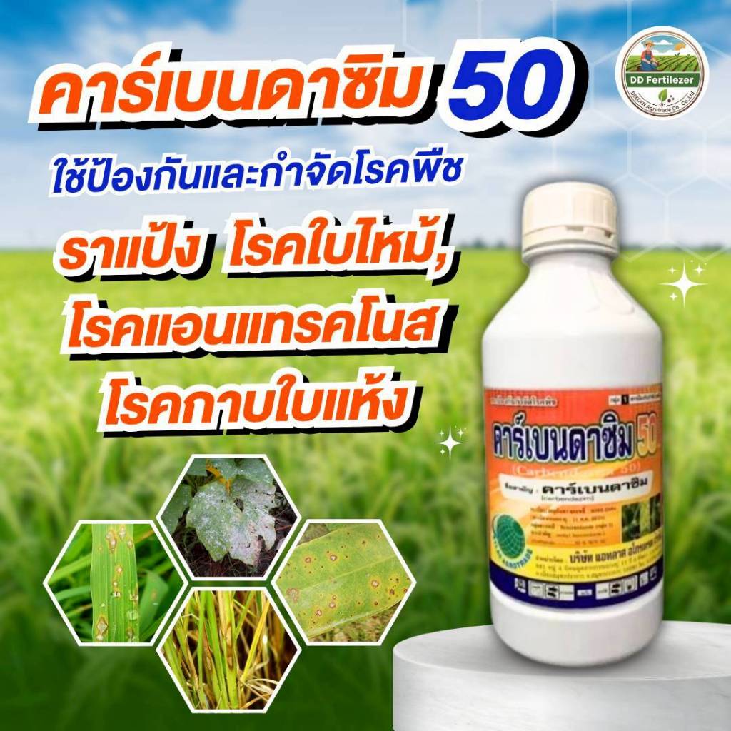 #คาร์เบนดาซิม 50 (คาเบนดาซิม) ใบไหม้ กาบใบแห้ง ราแป้ง สแค็ป #ร้านปุ๋ยดีเด่น