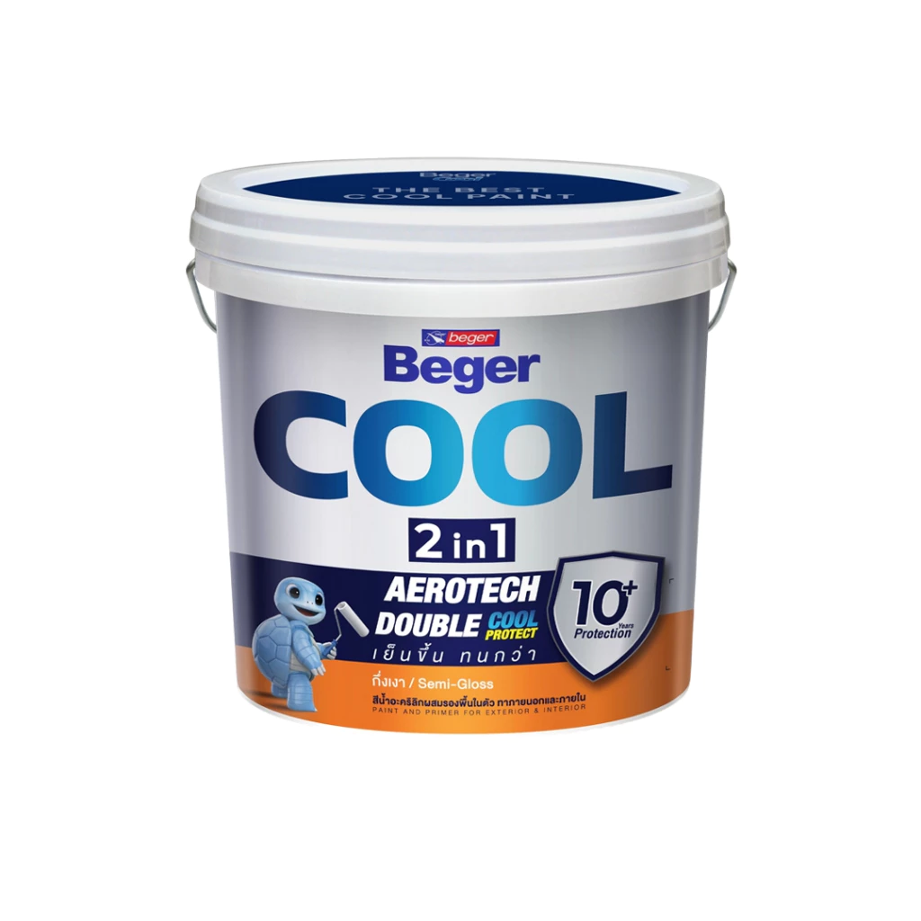 BegerCool 2IN1 สีทาบ้านผสมรองพื้น 9L สีน้ำพร้อมทา สีตามสั่ง