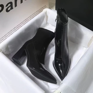 martin boots รองเท้าบูทแฟชั่นส้นสูง มีปลายแหลม สำหรับผู้หญิง