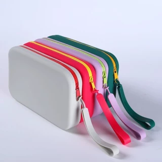 [JZ07] กระเป๋าเก็บของซิลิโคน สีทูโทน ทรงสี่เหลื่ยม กระเป๋าเครื่องสำอาง กระป๋าใส่เหรียญ-ใส่แบงค์