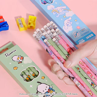 ชุดดินสอ 2B Pencil Sanrio | Kuromi คุโรมิ | Pochacco ปอมปอมปูริน | My Melody Cinnamoroll พร้อมยางลบ & กบเหลา 12 แท่ง