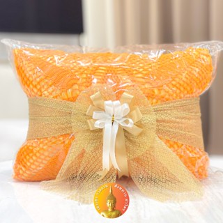 หมอนพระ หมอนบวชพระ หมอนนาค หมอนถัก ห่อผ้าทองผูกโบว์สวยงาม
