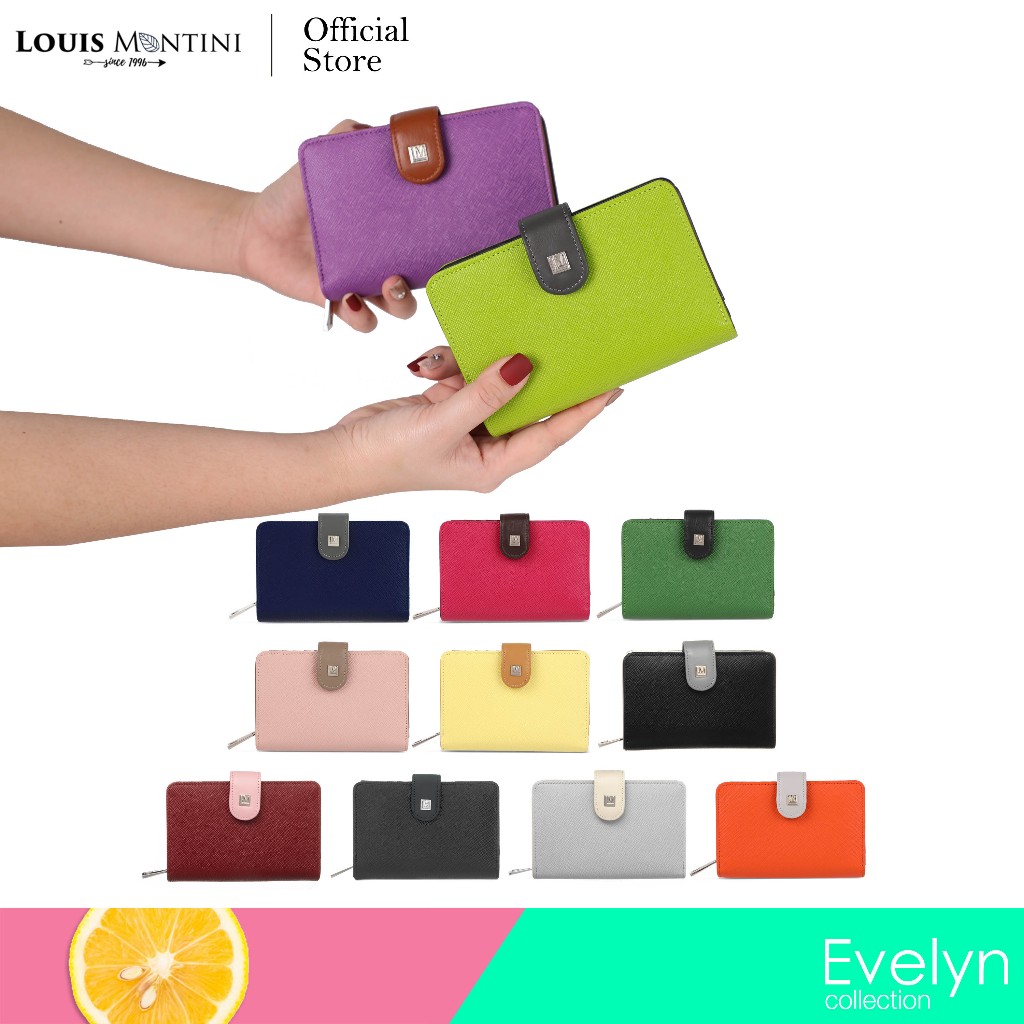 Louis Montini (Evelyn) กระเป๋าสตางค์ผู้หญิง พับสั้น หนังวัวซาเฟียโน่ WL50