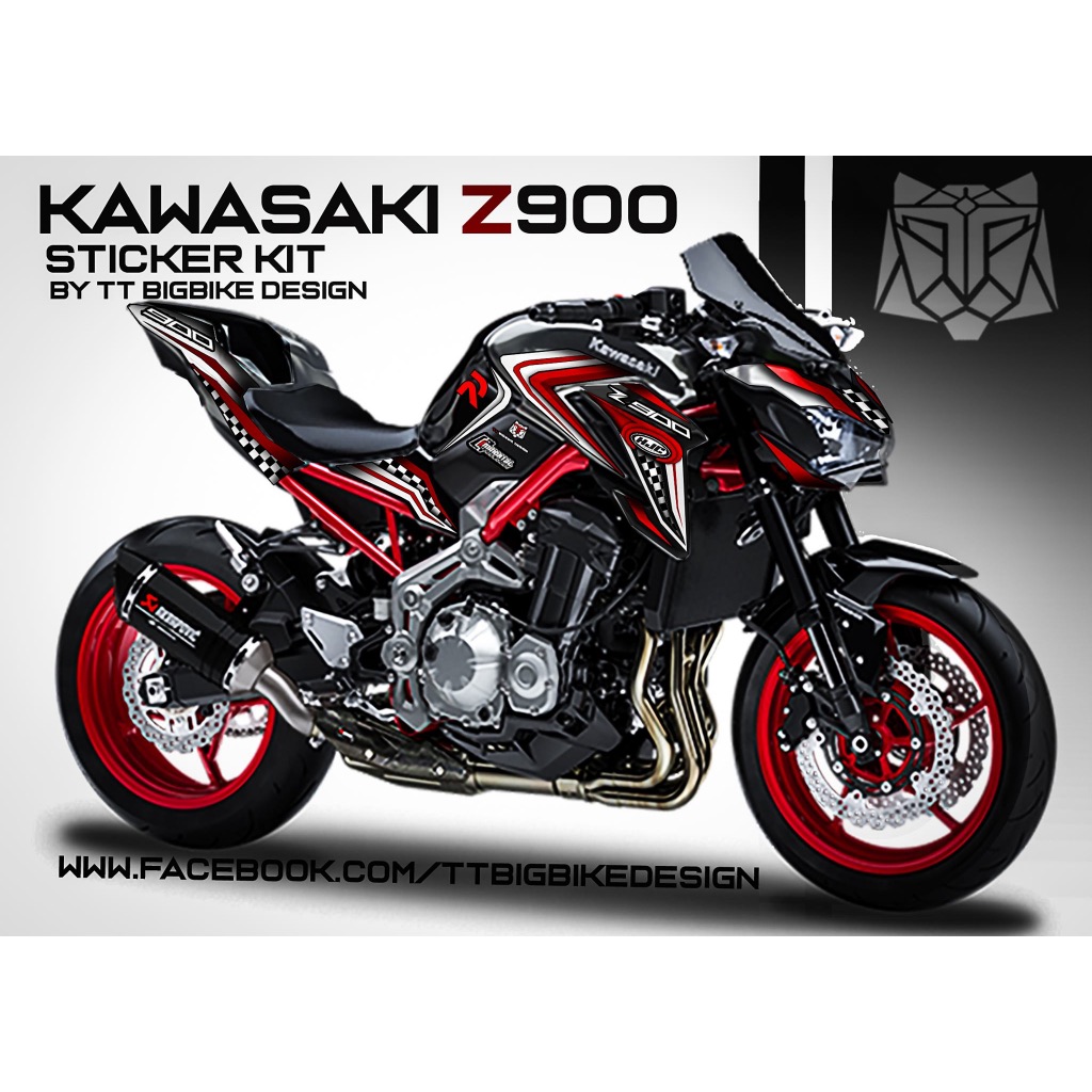 TT BIGBIKE DESIGN ชุดสติ๊กเกอร์แต่งลายรถ สำหรับ Z900 (2017-2019) ลาย TT SKY-WALKER